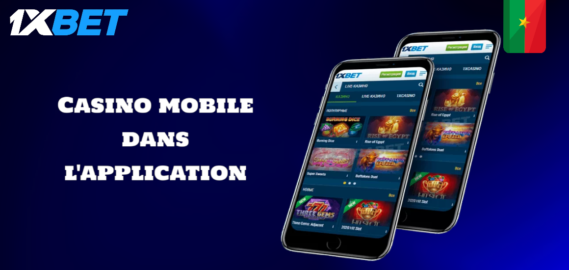 Casino mobile dans l'application 1xBet