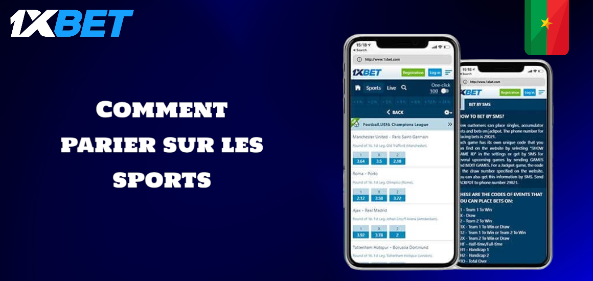 Comment parier sur les sports sur l'application 1xBet